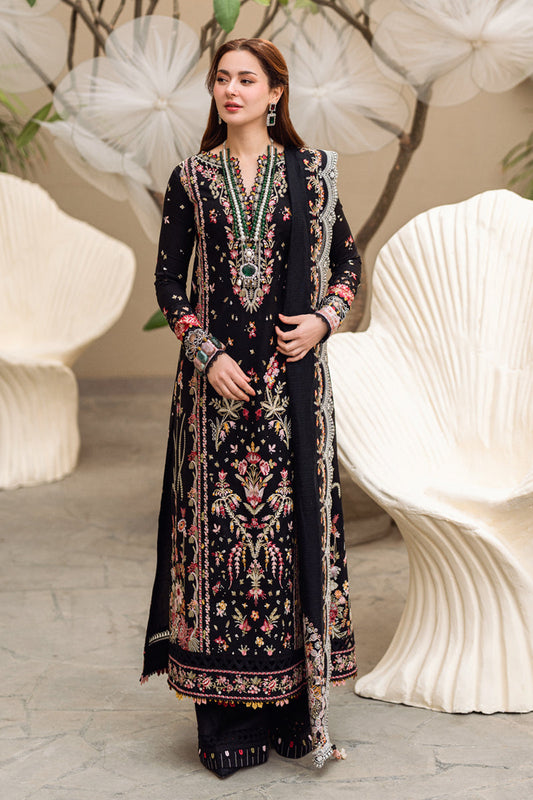 QALAMQAR- 3PC LAWN EMBROIDERED WITH MONARK HEAVY EMBROIDERED READY TO WEAR DUPATTA- BIC-