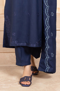 SAPPHIRE - 3PC Dhanak Embroidered Shirt With Dhanak Embroidered  Shawl & Trouser-BIC-3326