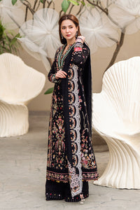 QALAMQAR-3PC DHANAK EMBROIDERED SHIRT WITH DHANAK HEAVY EMBROIDERED SHAWL-BIC-4254