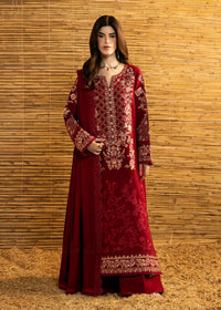BATIK-3PC DHANAK EMBROIDERED SHIRT WITH DHANAK EMBROIDERED SHAWL AND TROUSER-BIC-5282
