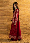 BATIK-3PC DHANAK EMBROIDERED SHIRT WITH DHANAK EMBROIDERED SHAWL AND TROUSER-BIC-5282
