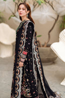 QALAMQAR-3PC DHANAK EMBROIDERED SHIRT WITH DHANAK HEAVY EMBROIDERED SHAWL-BIC-4254