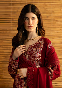 BATIK-3PC DHANAK EMBROIDERED SHIRT WITH DHANAK EMBROIDERED SHAWL AND TROUSER-BIC-5282