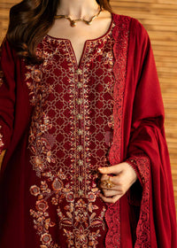 BATIK-3PC DHANAK EMBROIDERED SHIRT WITH DHANAK EMBROIDERED SHAWL AND TROUSER-BIC-5282
