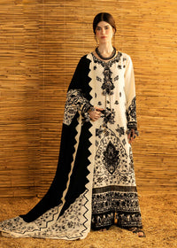 BATIK-3PC DHANAK EMBROIDERED SHIRT WITH DHANAK EMBROIDERED SHAWL AND TROUSER-BIC-5278