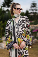MARIA.B-3PC LAWN DIGITAL PRINTED EMB SHIRT WITH SILK PRINTED DUPATTA AND DYED TROUSER-BIC-047