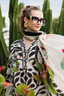 MARIA.B-3PC LAWN DIGITAL PRINTED EMB SHIRT WITH SILK PRINTED DUPATTA AND DYED TROUSER-BIC-047