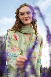MARIA.B-3PC LAWN DIGITAL PRINTED EMB SHIRT WITH SILK PRINTED DUPATTA AND PRINTED TROUSER-BIC-013