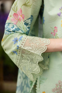 MARIA.B-3PC LAWN DIGITAL PRINTED EMB SHIRT WITH SILK PRINTED DUPATTA AND PRINTED TROUSER-BIC-013