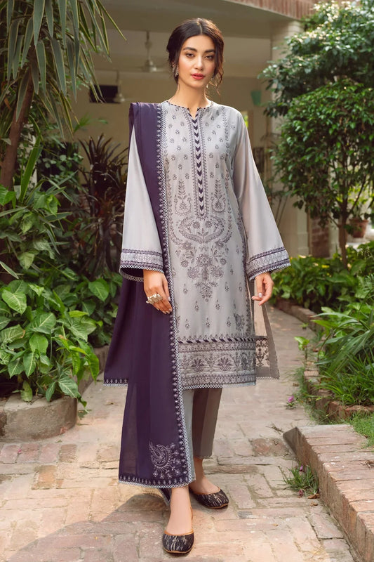 JAZMIN -3PC LAWN EMBROIDERED SHIRT WITH BAMBER CHIFFON EMBROIDERD DUPATTA-BIC-3527