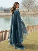 IZEL-3PC LAWN EMBROIDERED SHIRT WITH KHAADI NET EMBROIDERED DUPATTA AND TROUSER-BIC-4822