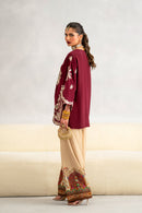 ETHNIC-RAW SILK 2PC -RAW SILK SHIRT EMBROIDRED AND SHEMOZ SILK PRINT TROUSER-15117