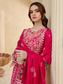 JAZMIN-3PC LAWN LASER EMBROIDERED SHIRT WITH LAWN LASER  EMBROIDERED READY TO WEAR DUPATTA-BIC-3649