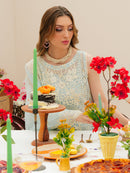 MAHNUR-3PC LAWN CHIKANKAARI EMBROIDERED SHIRT WITH KHAADI NET EMBROIDERED DUPATTA AND TROUSER -BIC-4749