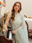 MAHNUR-3PC LAWN CHIKANKAARI EMBROIDERED SHIRT WITH KHAADI NET EMBROIDERED DUPATTA AND TROUSER -BIC-4749