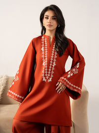 IZEL-2PC DHANAK EMBROIDERED SHIRT WITH DHANAK EMBROIDERED TROUSER-BIC-