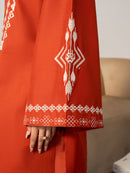 IZEL-2PC DHANAK EMBROIDERED SHIRT WITH DHANAK EMBROIDERED TROUSER-BIC-