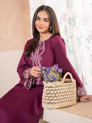 IZEL-2PC DHANAK EMBROIDERED SHIRT WITH DHANAK TROUSER-BIC-104