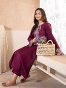 IZEL-2PC DHANAK EMBROIDERED SHIRT WITH DHANAK TROUSER-BIC-104