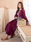 IZEL-2PC DHANAK EMBROIDERED SHIRT WITH DHANAK TROUSER-BIC-104