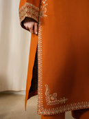 IZEL-2PIECE DHANAK EMBROIDERED SHIRT WITH DHANAK EMB SLEEVES-BIC-15082