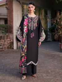 MAHNUR-3PIECE LAWN EMBROIDERED SHIRT WITH CHIFFON PRINTED DUPATTA AND TROUSER-BIC-4854