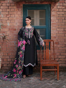 MAHNUR-3PIECE LAWN EMBROIDERED SHIRT WITH CHIFFON PRINTED DUPATTA AND TROUSER-BIC-4854