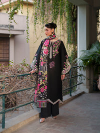 MAHNUR-3PIECE LAWN EMBROIDERED SHIRT WITH CHIFFON PRINTED DUPATTA AND TROUSER-BIC-4854