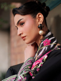 MAHNUR-3PIECE LAWN EMBROIDERED SHIRT WITH CHIFFON PRINTED DUPATTA AND TROUSER-BIC-4854