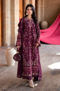 FLORENT-3PC DHANAK EMBROIDERED SHIRT WITH DHANAK EMBROIDERED SHAWL AND TROUSER-BIC-5046