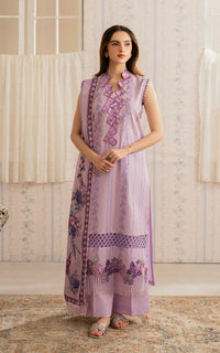 ASIFA NABEEL-3PC LAWN EMBROIDERED SHIRT WITH MONARK PRINTED DUPATTA AND TROUSER-BIC-3756