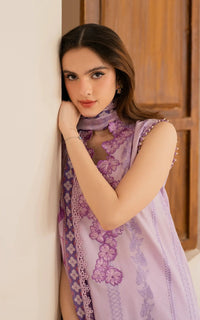 ASIFA NABEEL-3PC LAWN EMBROIDERED SHIRT WITH MONARK PRINTED DUPATTA AND TROUSER-BIC-3756
