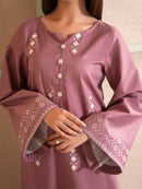 IZEL-2PC DHANAK EMBROIDERED SHIRT WITH DHANAK EMBROIDERED TROUSER-BIC-103