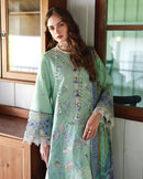 MUSHQ-3PC LAWN HEAVY EMBROIDERED SHIRT WITH SILK PRINTED DUPATTA AND TROUSER-BIC-4909