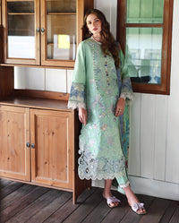 MUSHQ-3PC LAWN HEAVY EMBROIDERED SHIRT WITH SILK PRINTED DUPATTA AND TROUSER-BIC-4909