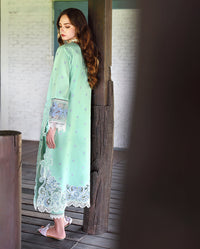 MUSHQ-3PC LAWN HEAVY EMBROIDERED SHIRT WITH SILK PRINTED DUPATTA AND TROUSER-BIC-4909