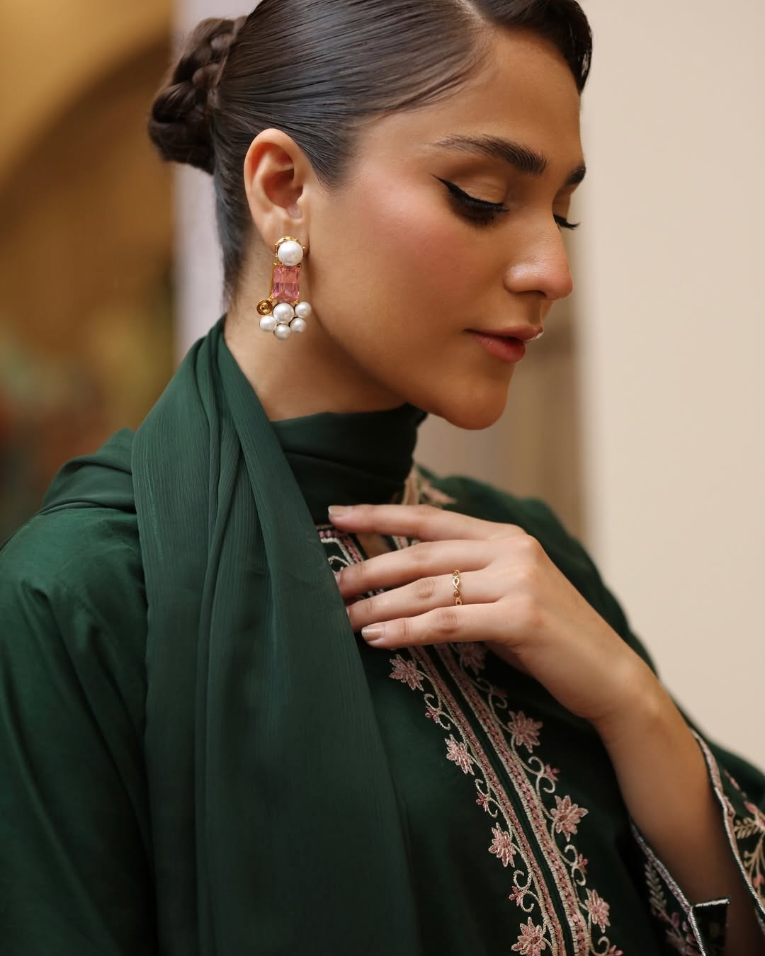 FEROZAE-3PC LAWN EMBROIDERED SHIRT WITH BAMBER CHIFFON DUPATTA AND TROUSER-BIC-3635