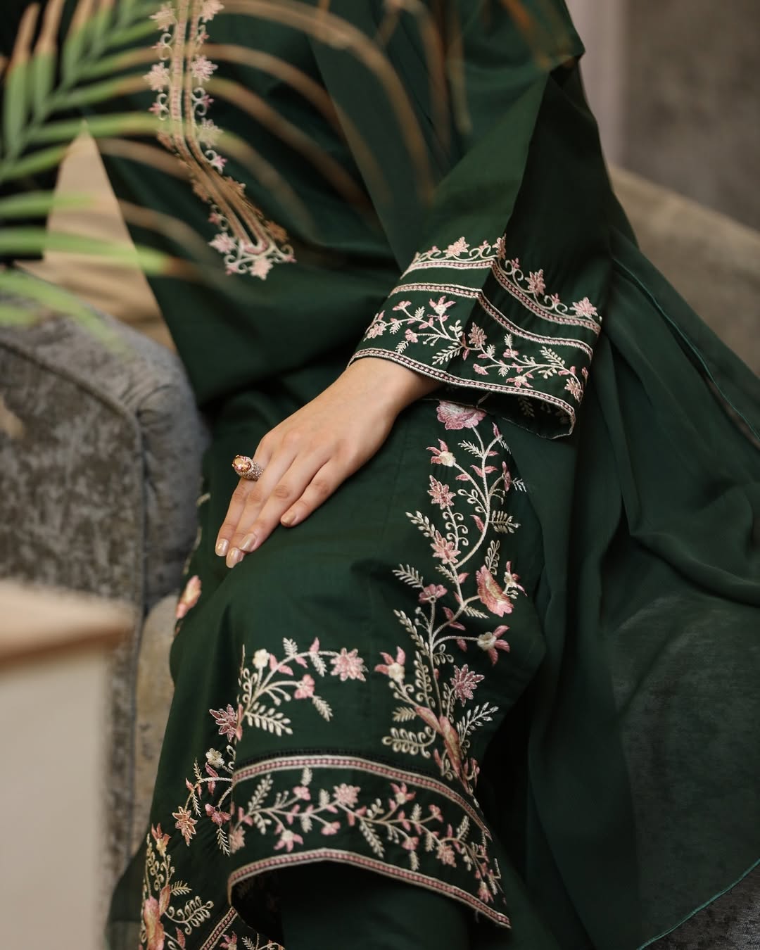 FEROZAE-3PC LAWN EMBROIDERED SHIRT WITH BAMBER CHIFFON DUPATTA AND TROUSER-BIC-3635