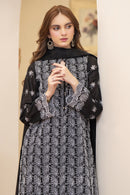 MIRAKHI-3PC LAWN CHIKENKARI EMBROIDERED SHIRT WITH LAWN TUBE SLUB DUPATTA-BIC-6400