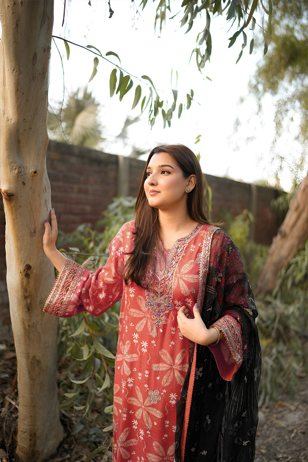 ANEELAS-3PC LAWN PRINTED SHIRT WITH SILK PRINTED DUPATTA AND TROUSER-BIC-048
