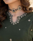 LAZULI-3PC DHANAK EMBROIDERED SHIRT WITH MONARK EMBROIDERED DUPATTA AND TROUSER-BIC-4293
