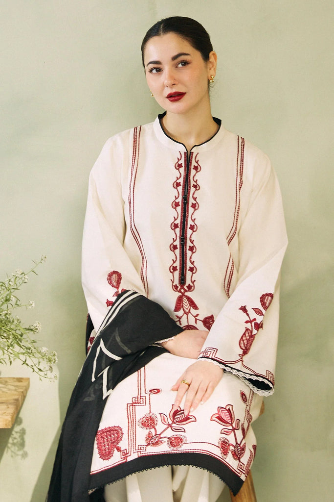 ZAHRA SHAHJAHAN- 3PC LAWN EMBROIDERED SHIRT WITH DIAMOND PRINTED DUPATTA-BIC-2738