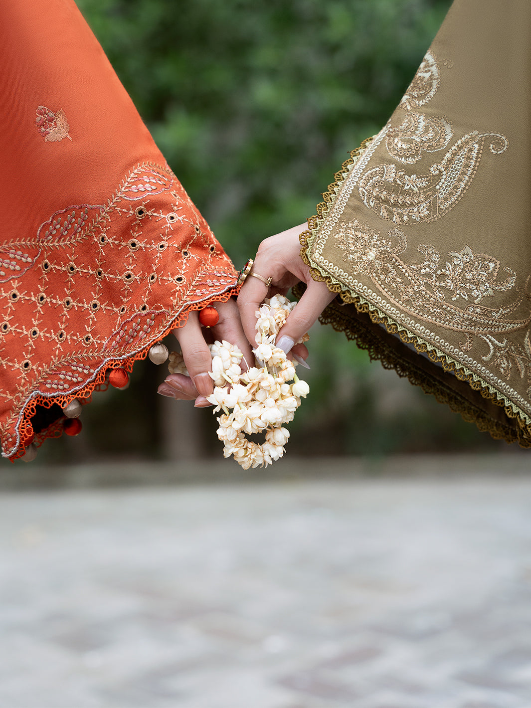 IZEL-3PC DHANAK EMBROIDERED SHIRT WITH WOOL PRINTED SHAWL AND TROUSER-BIC-5035