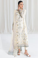 QALAMQAR - 3PC LAWN EMBROIDERED SHIRT WITH NET EMBROIDERED DUPATTA AND TROUSER -BIC-3801