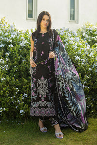 MUSHQ-3PC DHANAK EMBROIDERED SHIRT WITH COURTRAI PRINTED SHAWL & TROUSER-BIC-4090