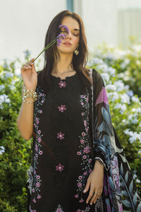 MUSHQ-3PC DHANAK EMBROIDERED SHIRT WITH COURTRAI PRINTED SHAWL & TROUSER-BIC-4090