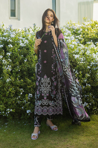 MUSHQ-3PC LAWN EMBROIDERED SHIRT WITH CHIFFON PRINT DUPATTA & TROUSER-BIC-3733