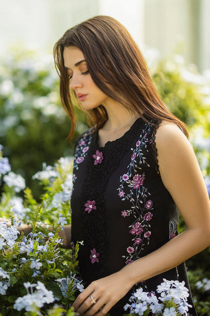 MUSHQ-3PC LAWN EMBROIDERED SHIRT WITH CHIFFON PRINT DUPATTA & TROUSER-BIC-3733