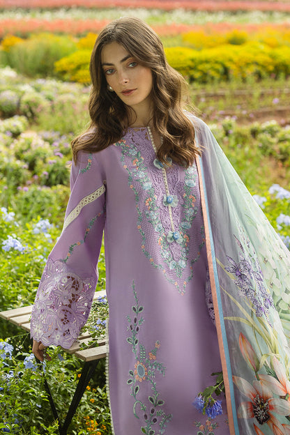 MUSHQ-3PC DHANAK EMBROIDERED SHIRT WITH COUTRAI WOOL PRINTED SHAWL AND TROUSER-BIC-4018