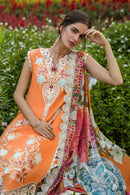 MUSHQ-3PC LAWN EMBROIDERED SHIRT WITH CHIFFON PRINT DUPATTA & TROUSER-BIC-3730